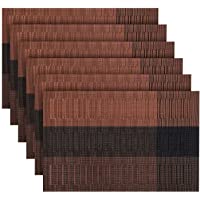 OUME Manteles 6 Piezas Individuales de Mesa Lavable Antimanchas Antideslizante Resistente Al Calor PVC Vinilo…
